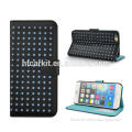 Made in china colorful polka dot Pu leather flip cell phone case for iPhone 6 6 plus